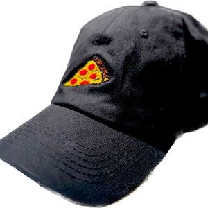 COPY - Black Custom Pizza Logo Hat - Adjustable Size - Pizza Enthusiasts